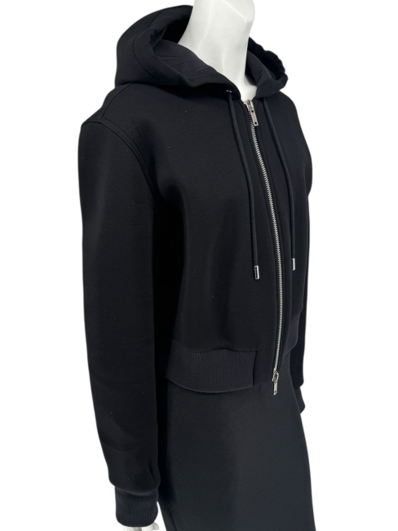 Givenchy Paris Black Cropped Zip Hoodie – Size M