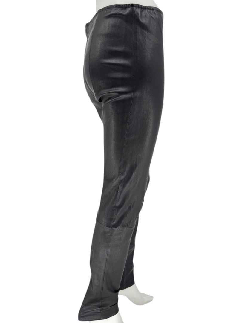 The Row Black Lambskin-Front Legging Pants – Size Large