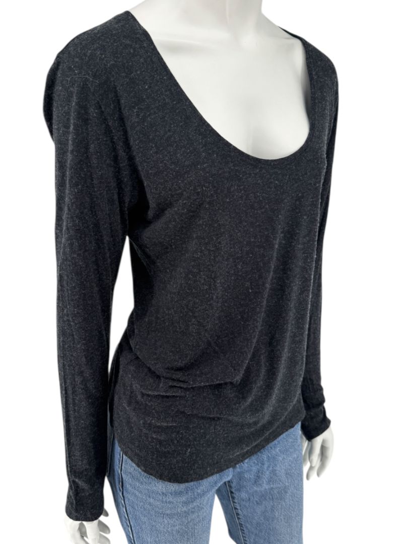 Pauw Amsterdam Charcoal Modal-Cashmere Long Sleeve Top – Size 40 (US M)