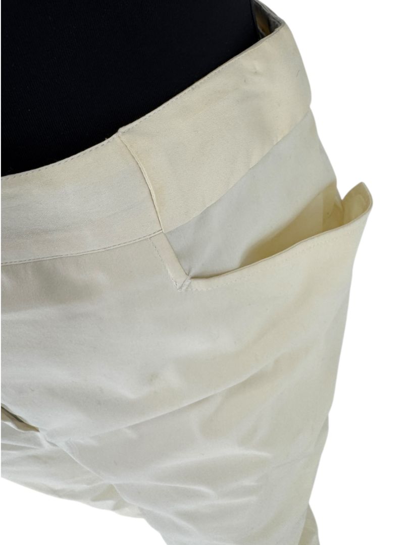 Chanel Ivory Cotton-Blend Tapered Trousers – Size FR 44