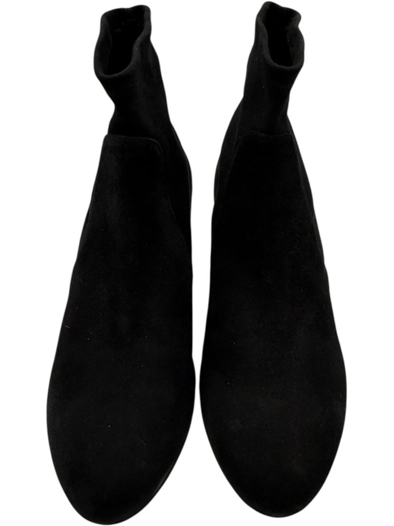 Charlotte Olympia Black Suede Ankle Booties with Studded Gold Heels – Size 39