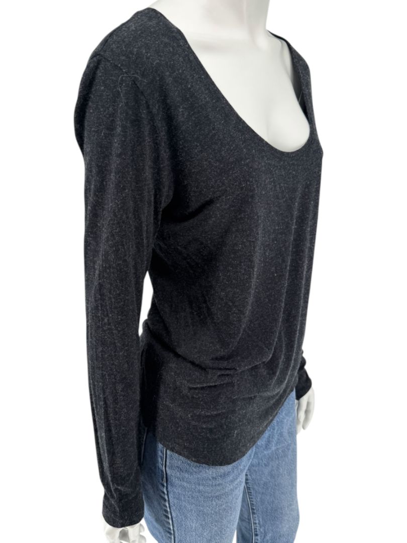 Pauw Amsterdam Charcoal Modal-Cashmere Long Sleeve Top – Size 40 (US M)