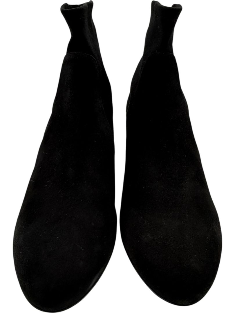 Charlotte Olympia Black Suede Ankle Booties with Studded Gold Heels – Size 39