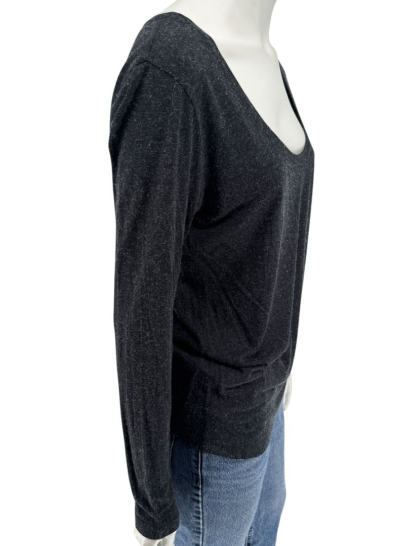 Pauw Amsterdam Charcoal Modal-Cashmere Long Sleeve Top – Size 40 (US M)