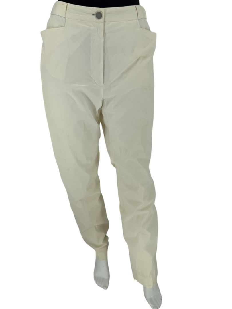Chanel Ivory Cotton-Blend Tapered Trousers – Size FR 44