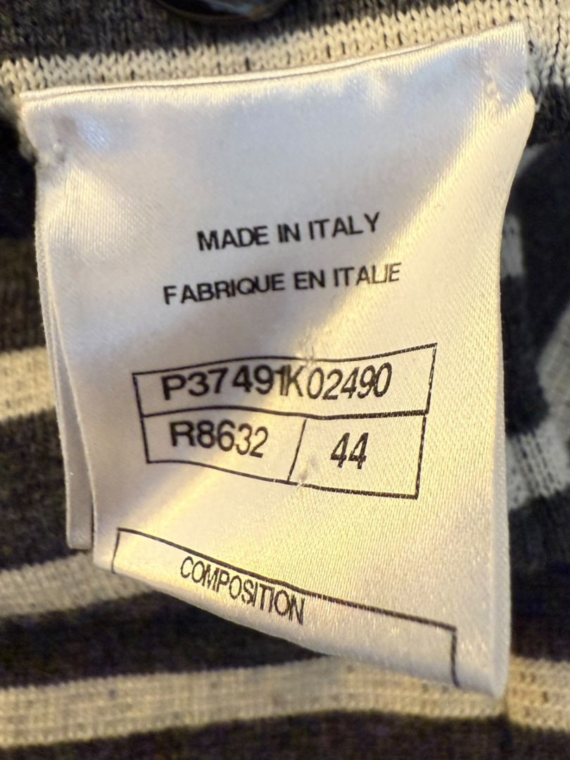 Chanel Reversible Striped Wool Long Cardigan Coat – Cruise 2010 “Venice” Collection – Size 44