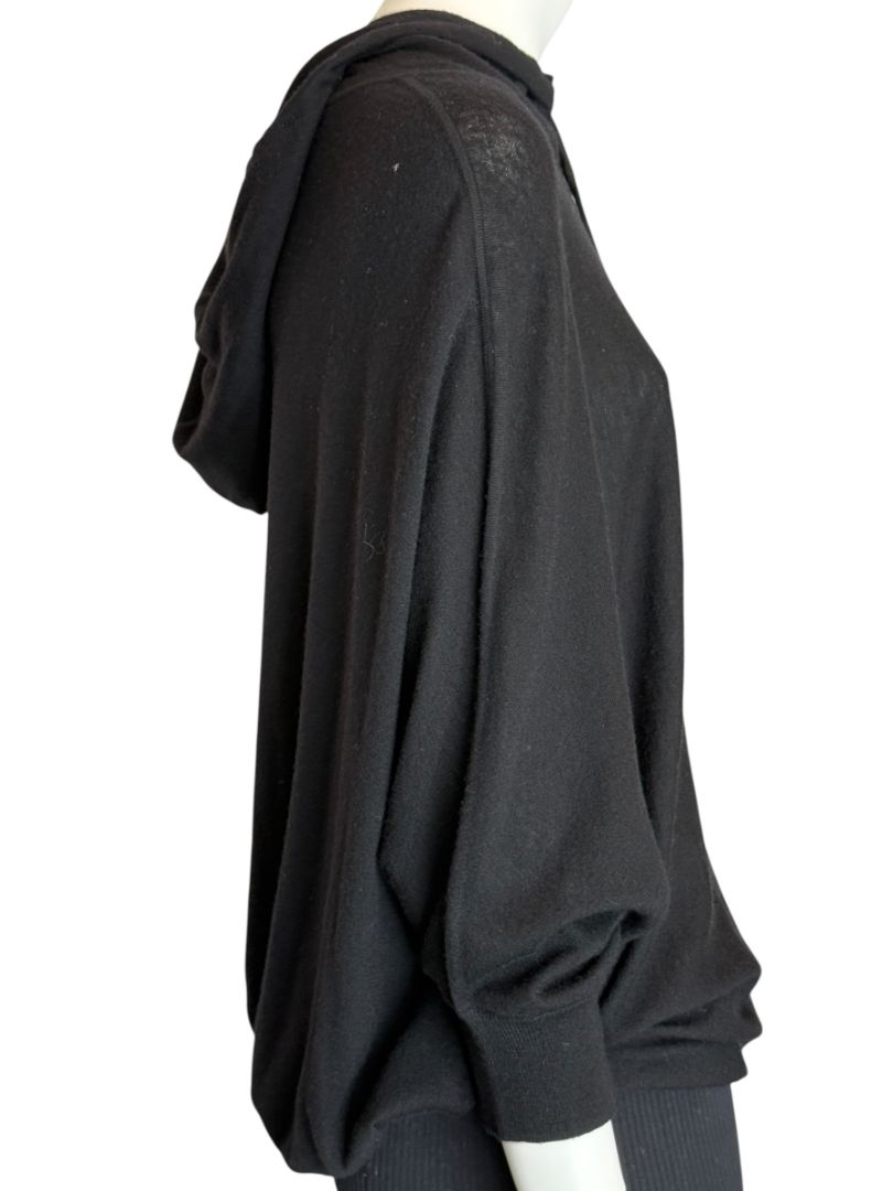 Donna Karan New York 100% Cashmere Black Hoodie – Size M