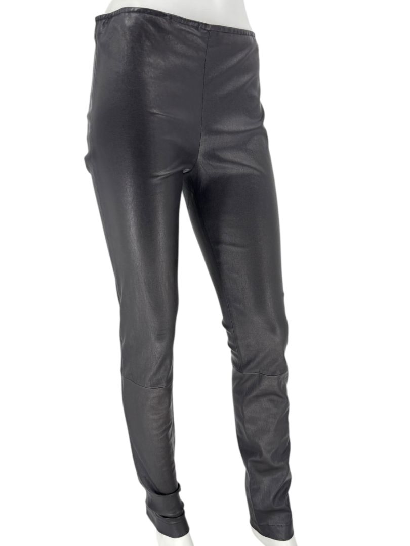 The Row Black Lambskin-Front Legging Pants – Size Large