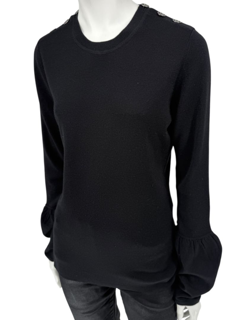 Burberry London Black Silk &amp; Cashmere Knit Top – Size L