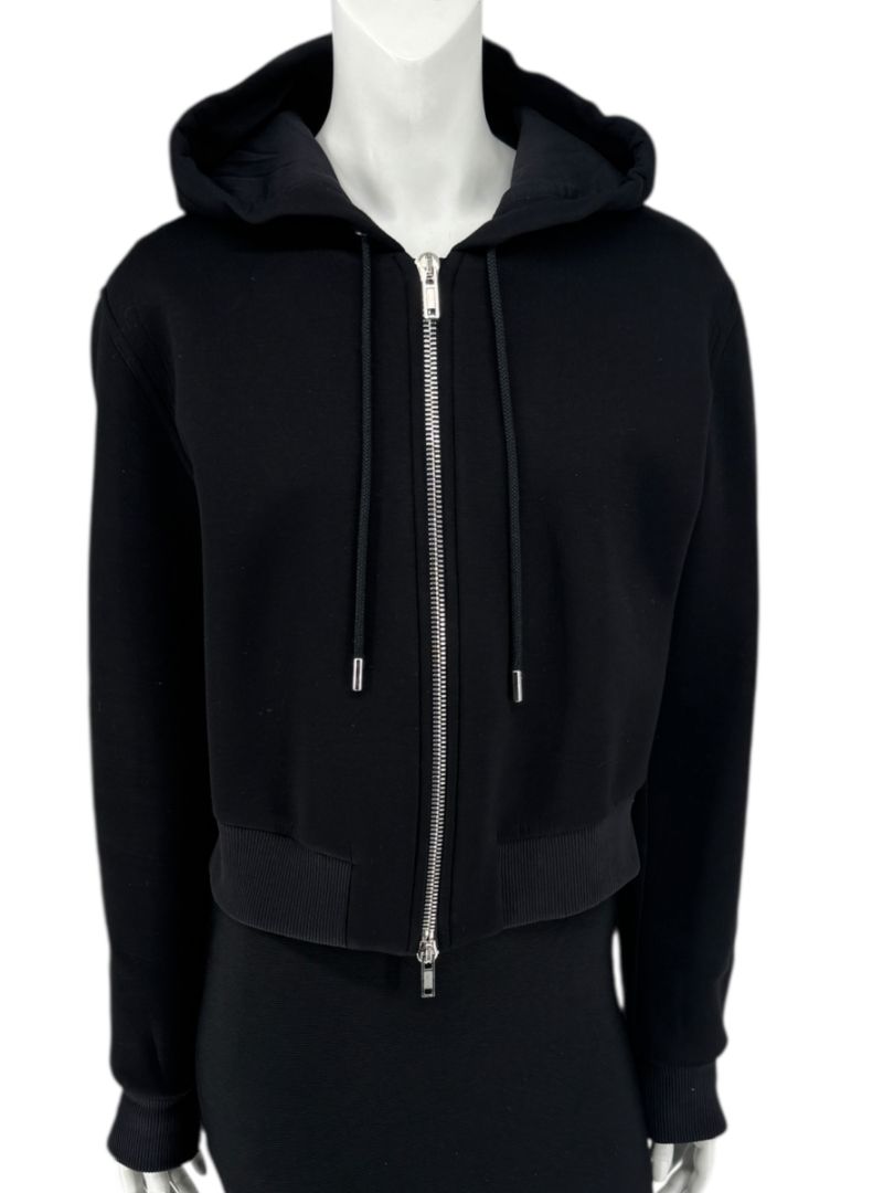 Givenchy Paris Black Cropped Zip Hoodie – Size M