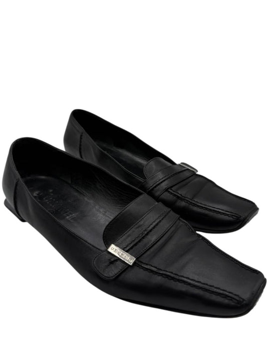 Chanel Black Leather Square-Toe Loafers – Size 41