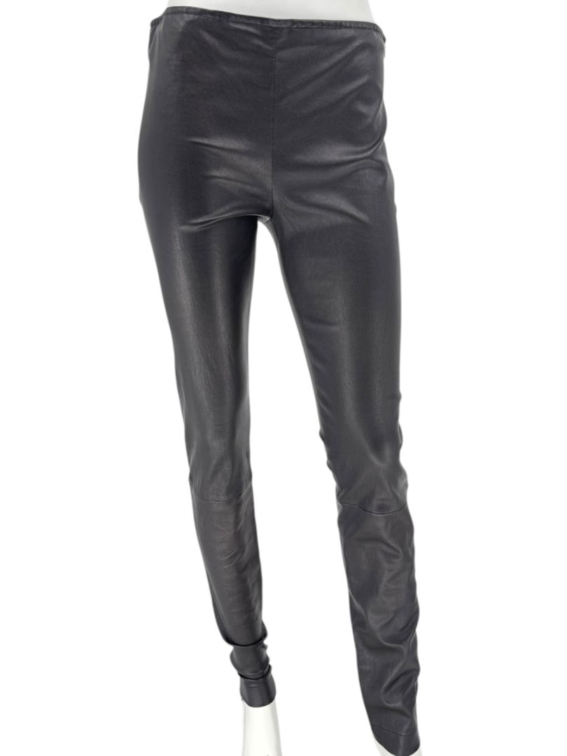 The Row Black Lambskin-Front Legging Pants – Size Large