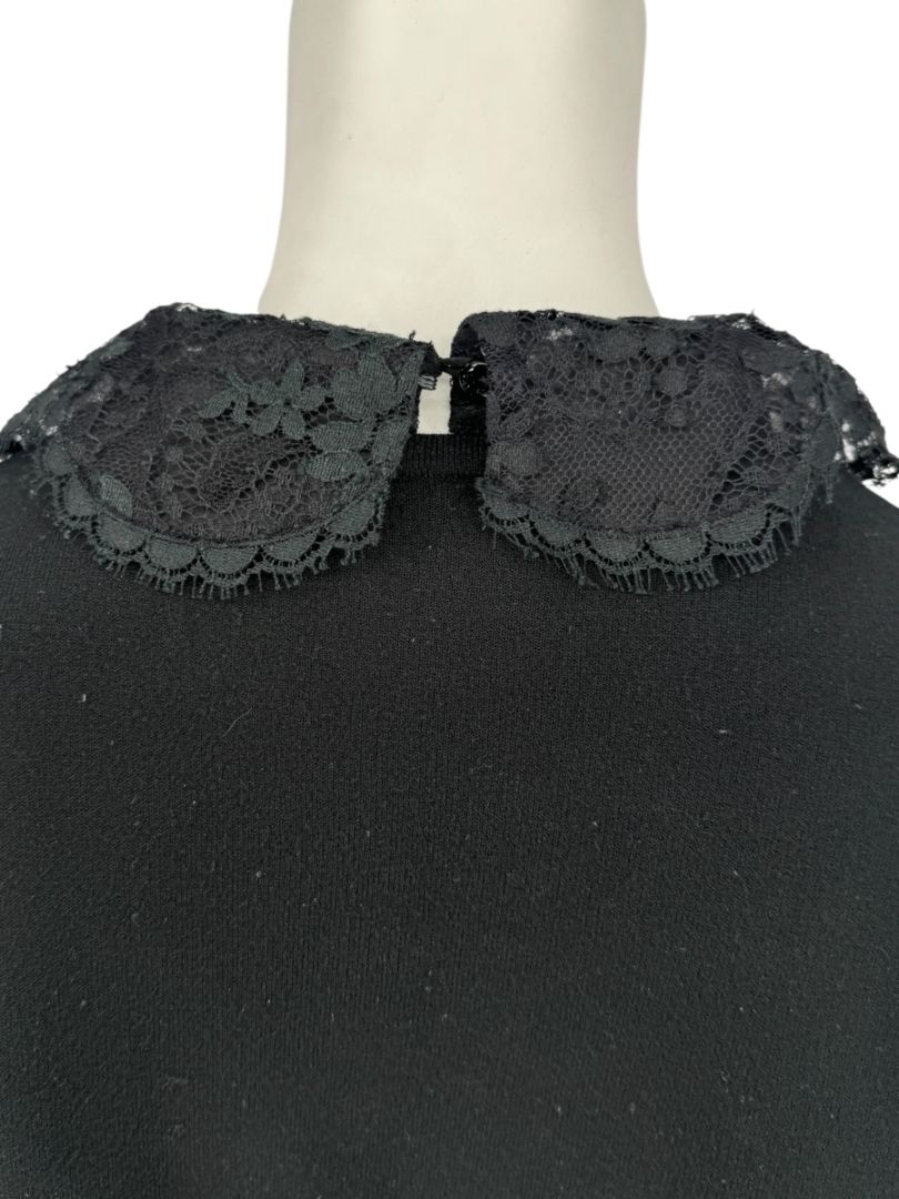 Rena Lange Black Lace Ruffle Blouse – Size 40 (US 8)