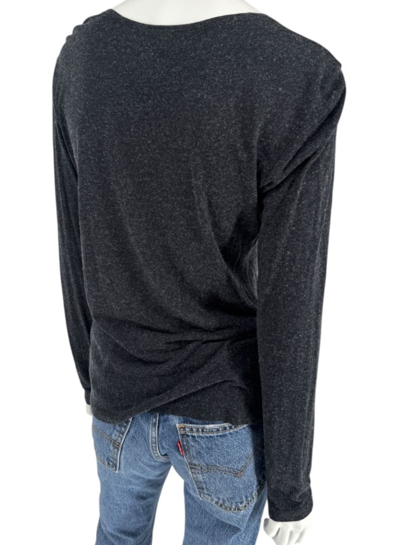 Pauw Amsterdam Charcoal Modal-Cashmere Long Sleeve Top – Size 40 (US M)