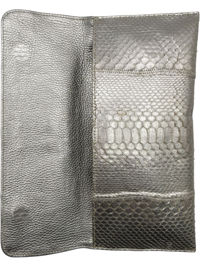 Carlos Falchi Metallic Snake Clutch – Good Condition – Convertible Shoulder Bag