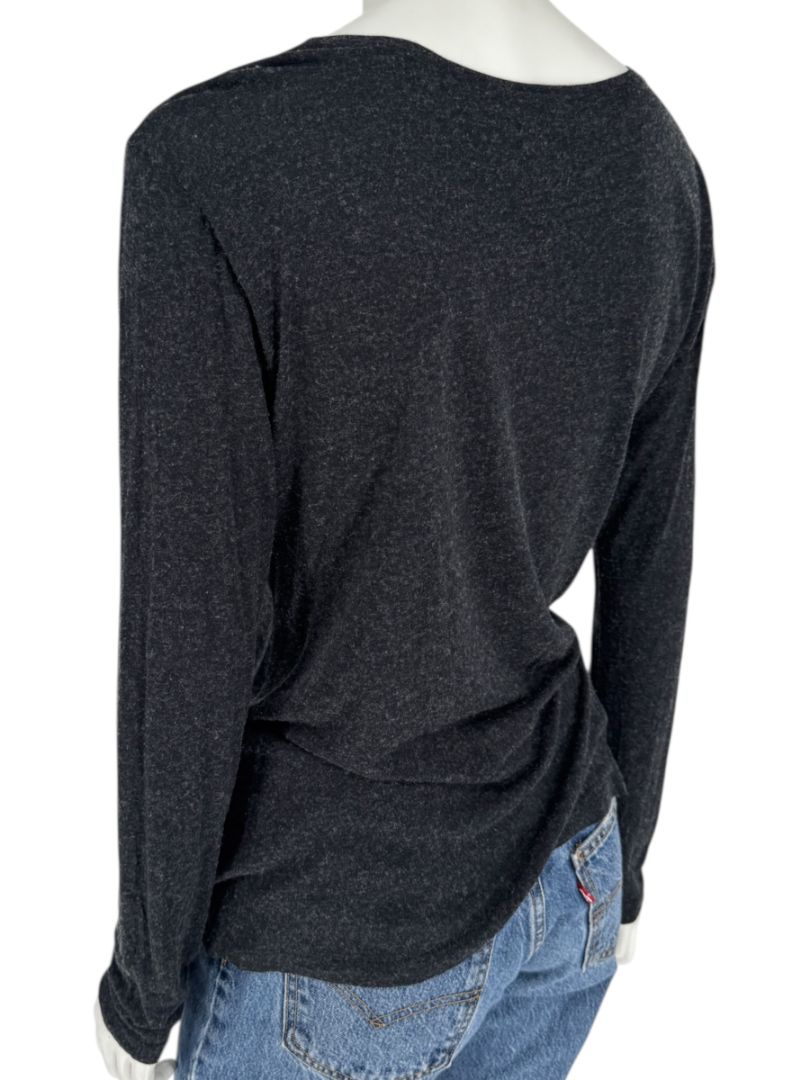 Pauw Amsterdam Charcoal Modal-Cashmere Long Sleeve Top – Size 40 (US M)