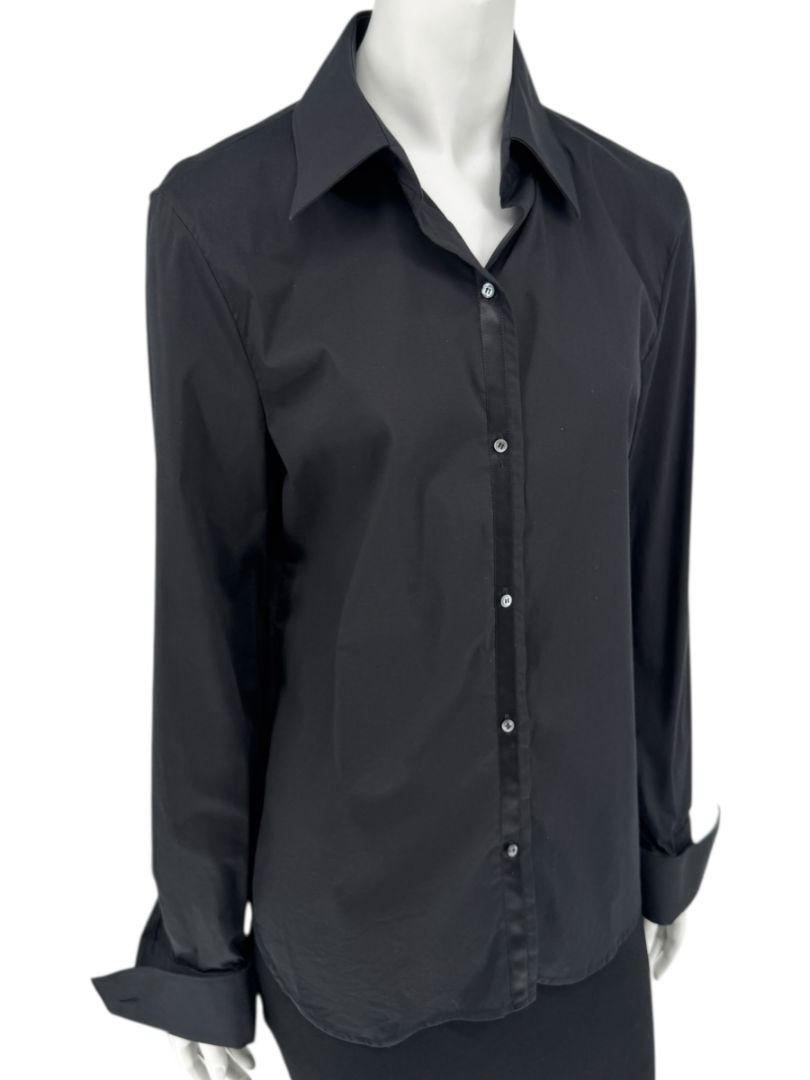 Neil Barrett Black Button-Front Stretch Shirt – Size M
