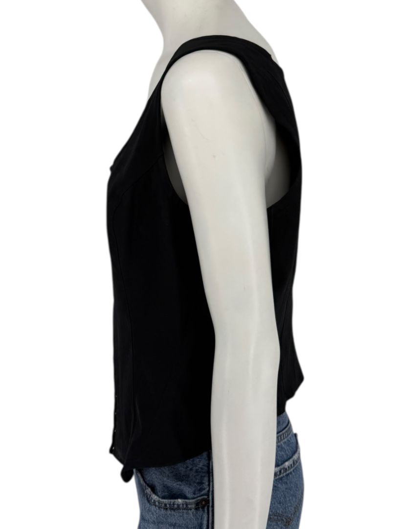 Ivan Grundahl Black Structured Hook-Front Corset Top – Size 44