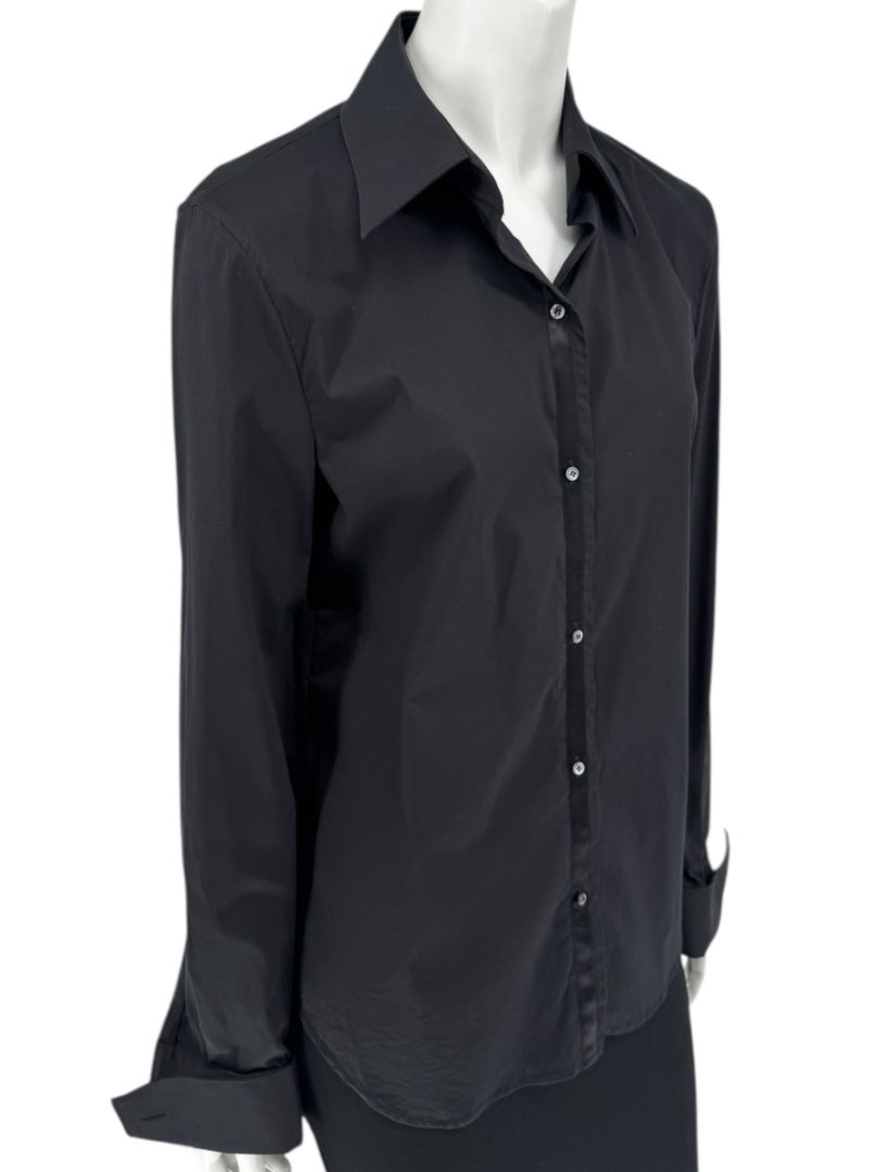 Neil Barrett Black Button-Front Stretch Shirt – Size M