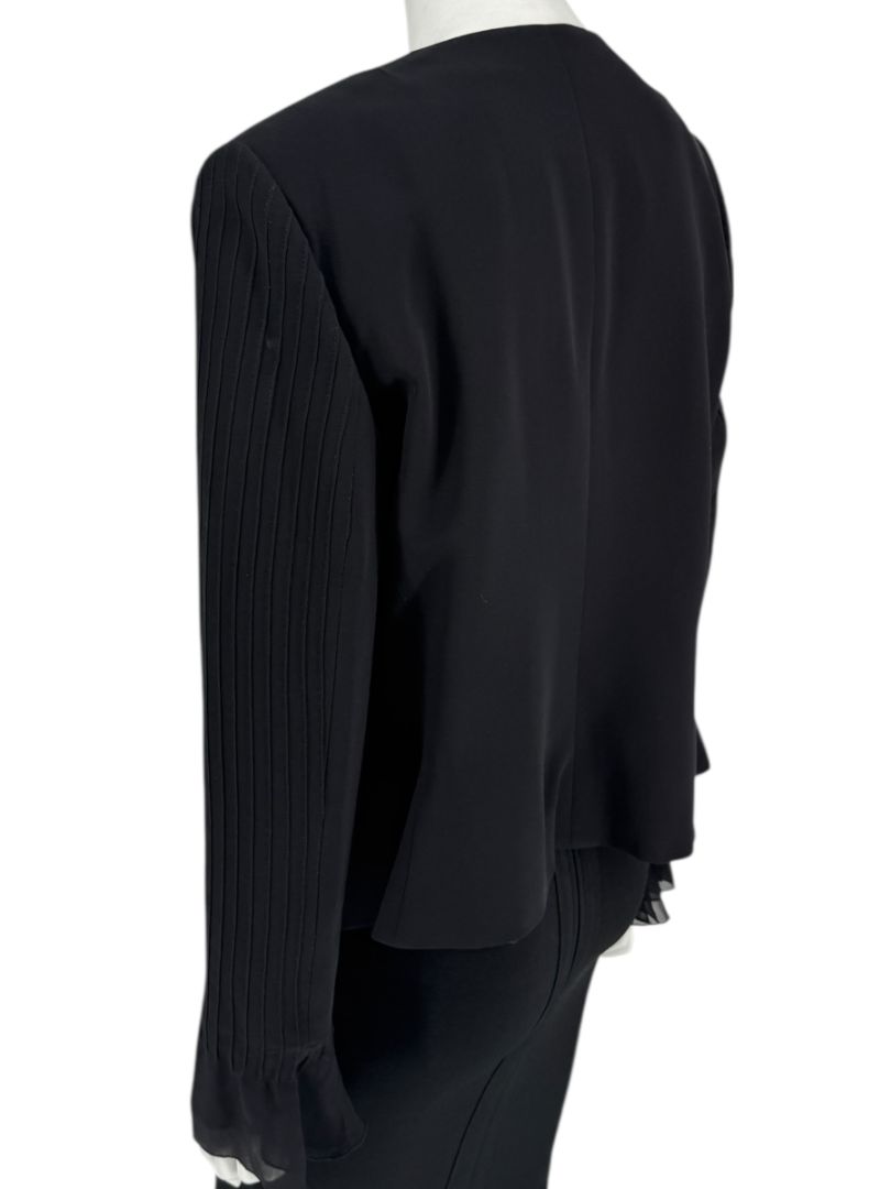 Armani Collezioni Black Silk Peplum Blazer – Size 14