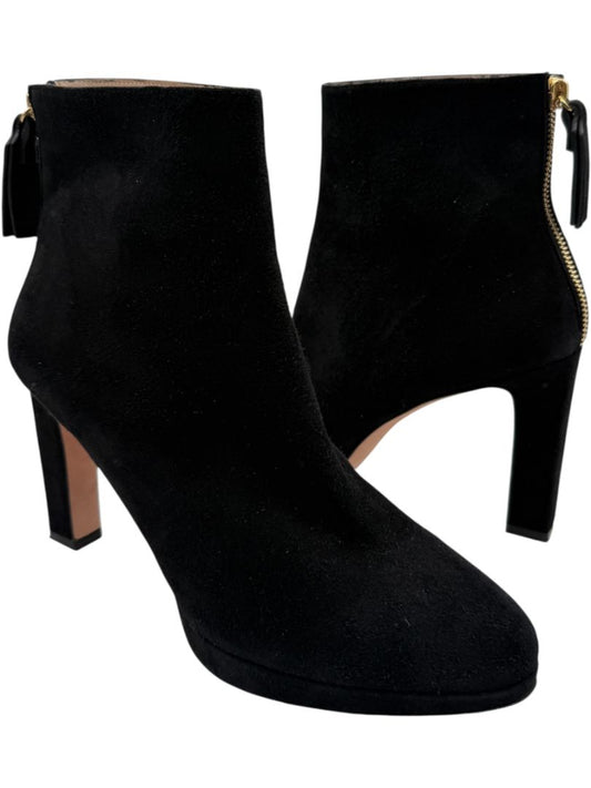 Stuart Weitzman Black Suede Round Toe Booties – Size 8.5M