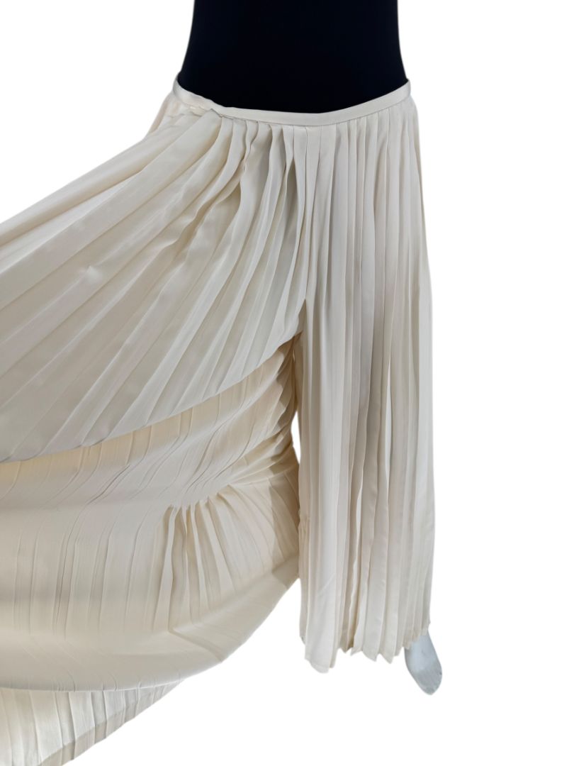 Ralph Lauren Collection Ivory Silk Pleated Palazzo Pants – Size 12