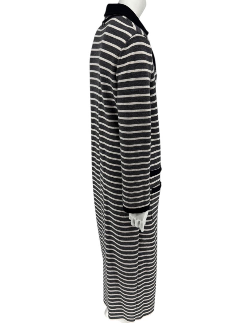 Chanel Reversible Striped Wool Long Cardigan Coat – Cruise 2010 “Venice” Collection – Size 44