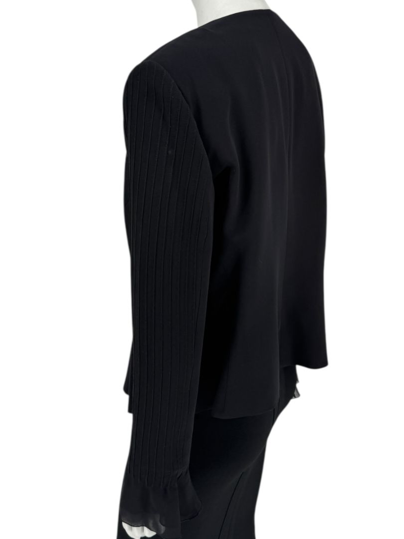 Armani Collezioni Black Silk Peplum Blazer – Size 14