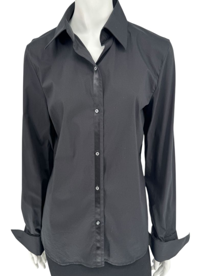 Neil Barrett Black Button-Front Stretch Shirt – Size M
