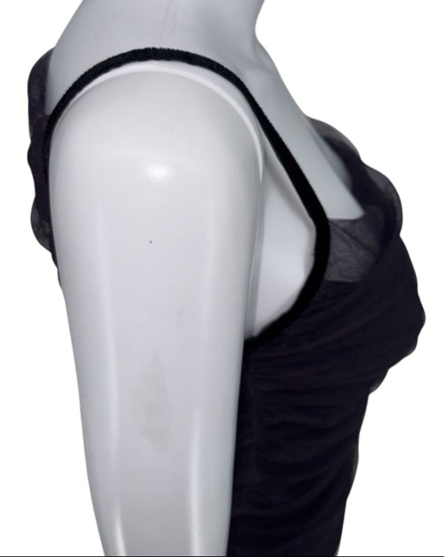 Lida Baday Ruched Mesh Overlay Camisole – Size 8 (Excellent Pre-Owned Condition)