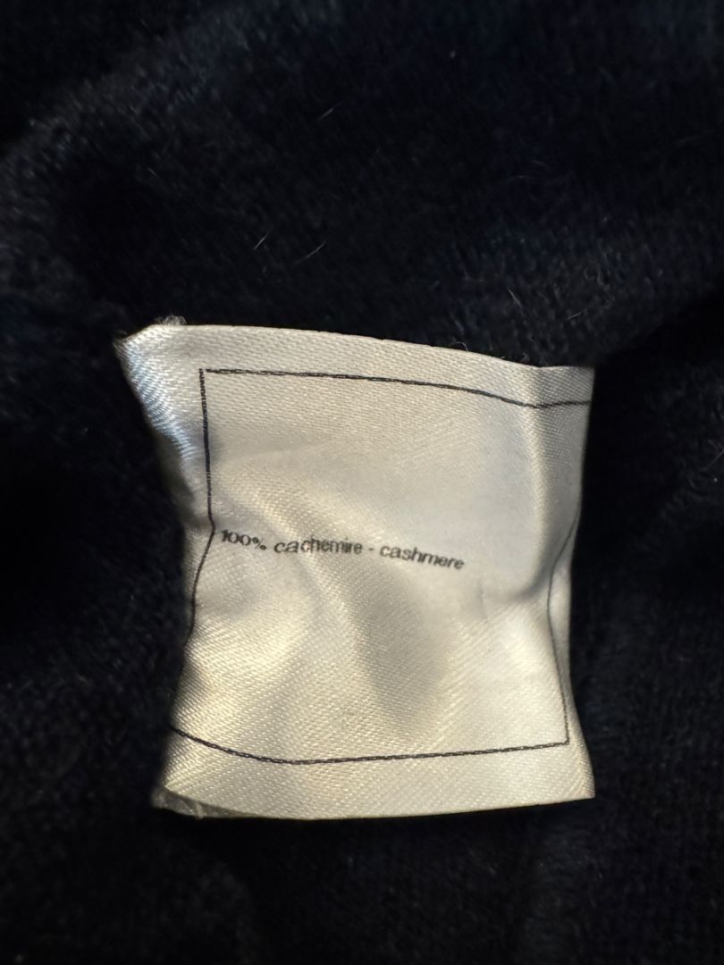 Chanel Navy & White Cashmere Hoodie – Size 40