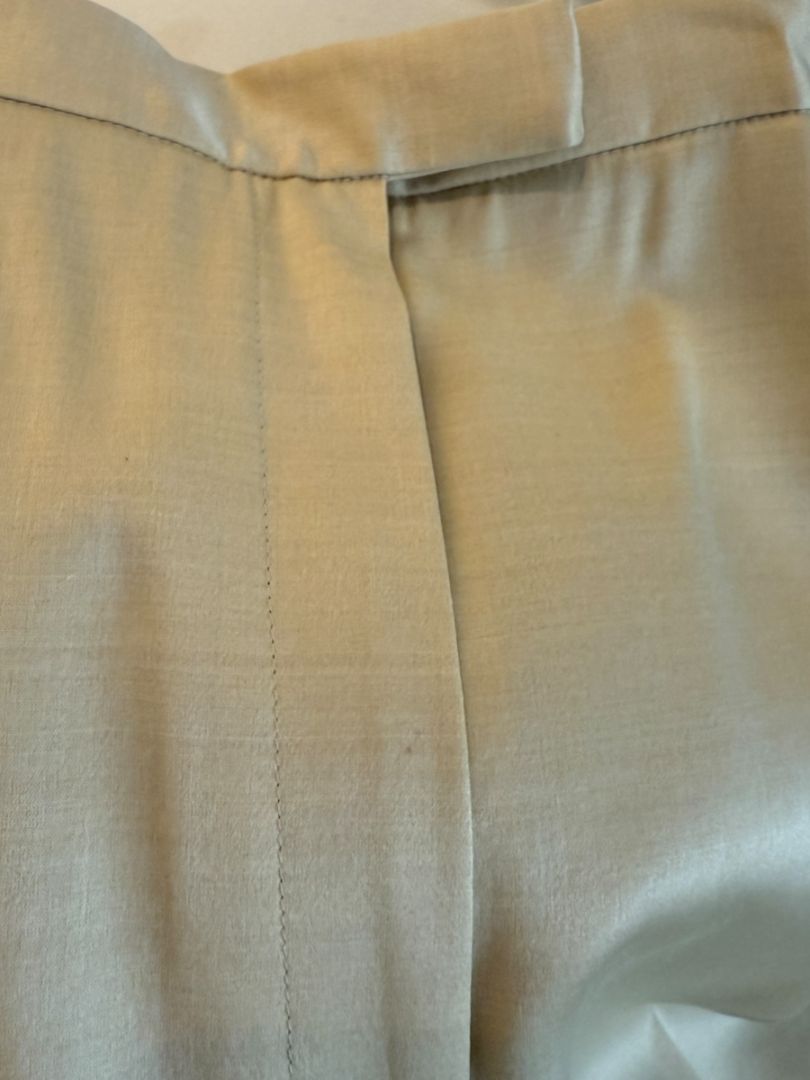 Lafayette 148 New York Beige Silk–Rayon–Wool Wide-Leg Pants – Size 12