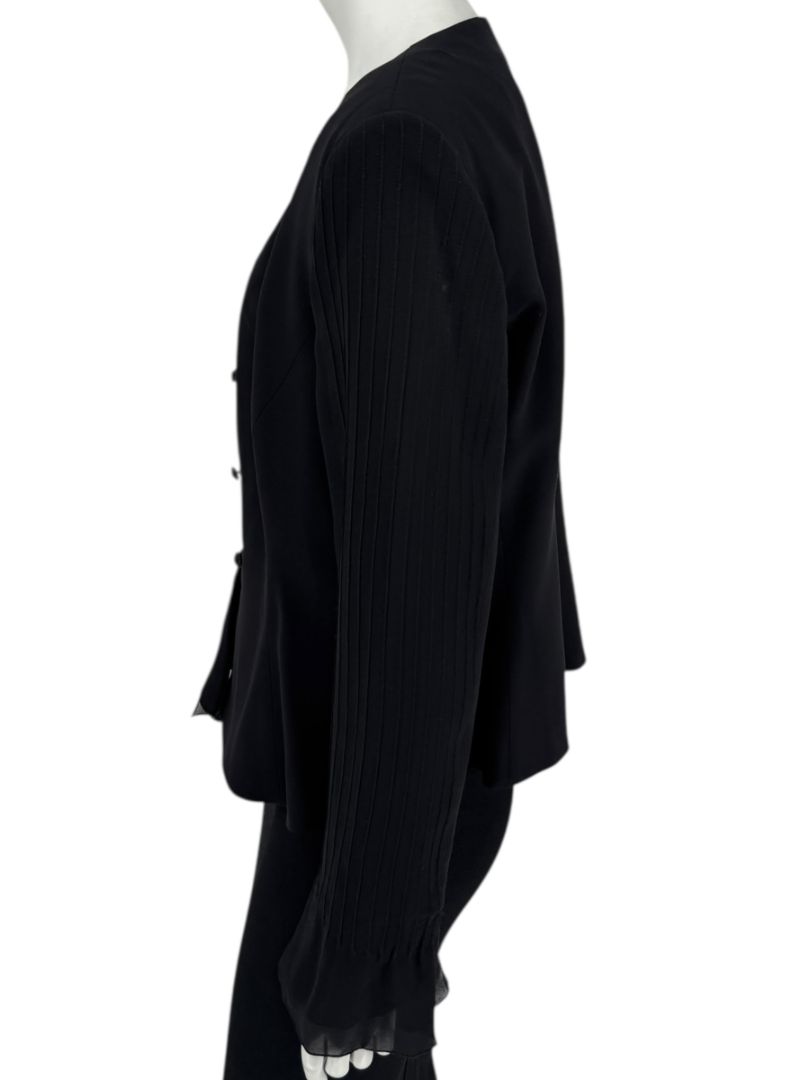 Armani Collezioni Black Silk Peplum Blazer – Size 14
