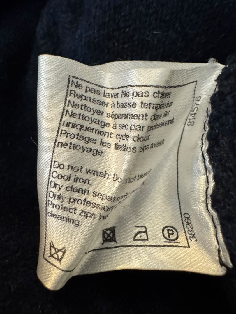 Chanel Navy & White Cashmere Hoodie – Size 40