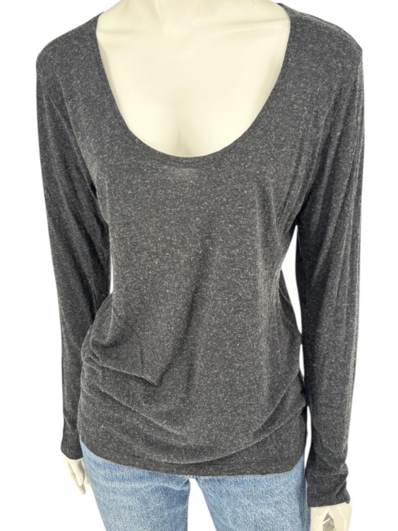 Pauw Amsterdam Charcoal Modal-Cashmere Long Sleeve Top – Size 40 (US M)