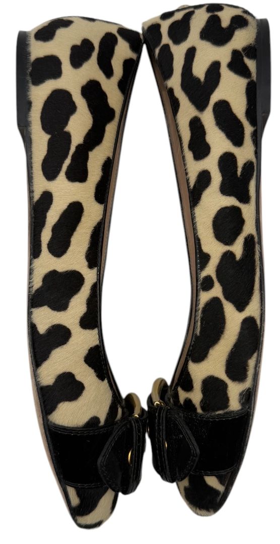Giuseppe Zanotti Leopard-Print Haircalf Ballet Flats – Size 41