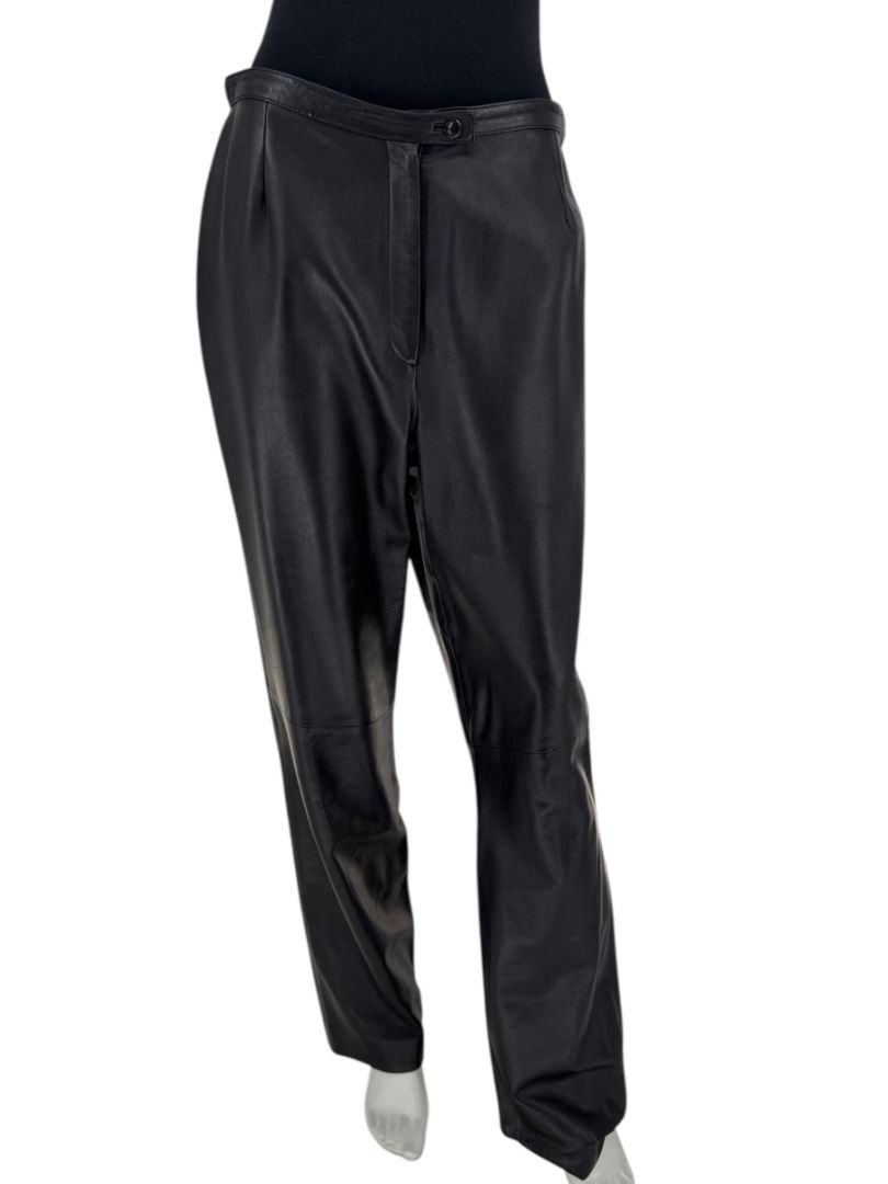 Valerie Stevens Black Genuine Leather Pants – Size 10