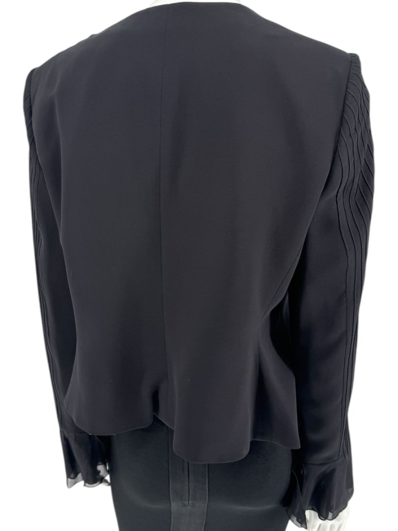 Armani Collezioni Black Silk Peplum Blazer – Size 14