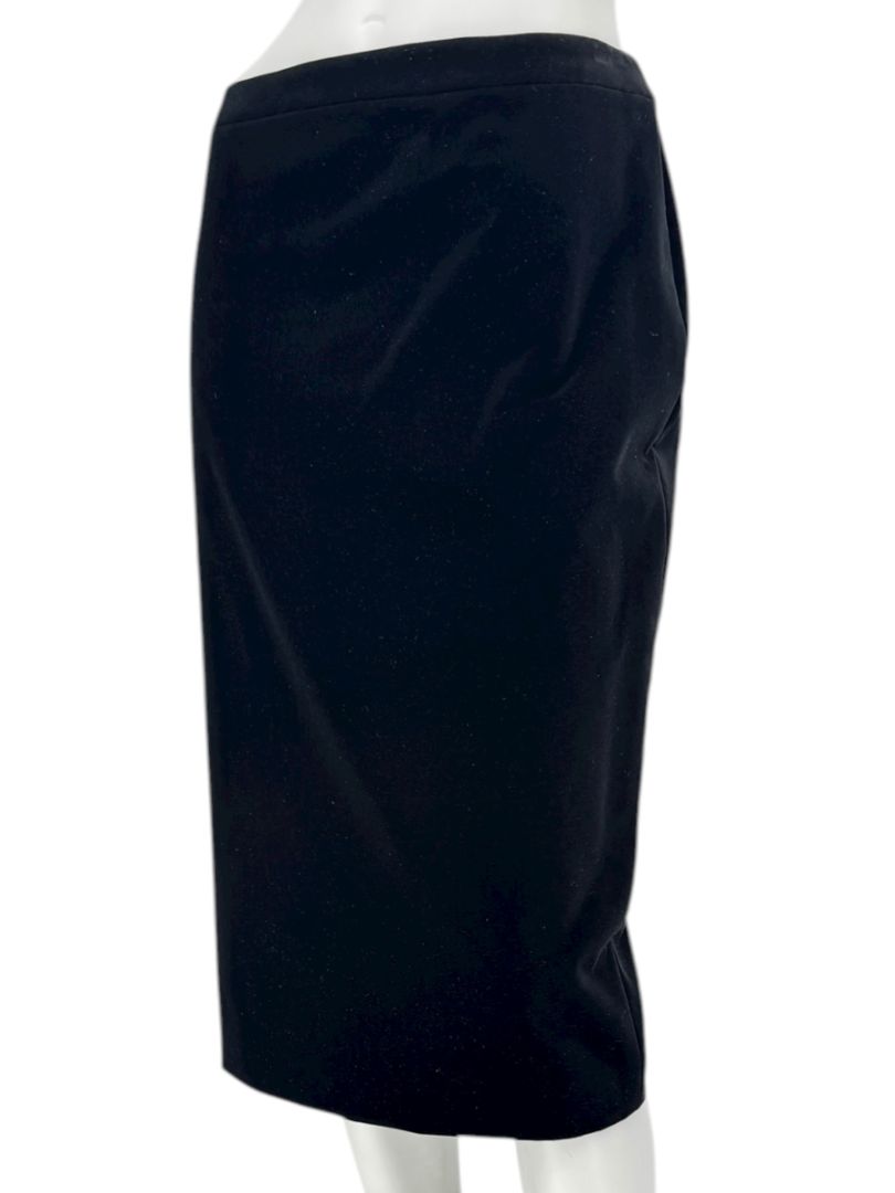 Escada Black Velvet Stretch Pencil Skirt – Size 40/US 10