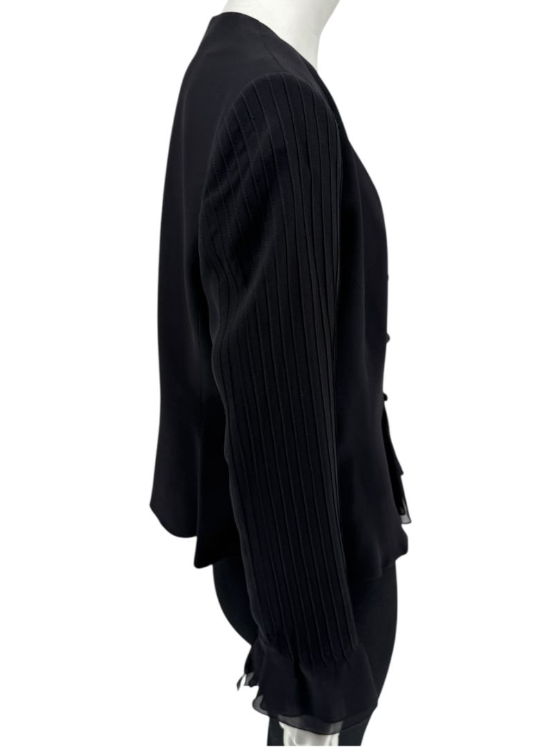 Armani Collezioni Black Silk Peplum Blazer – Size 14
