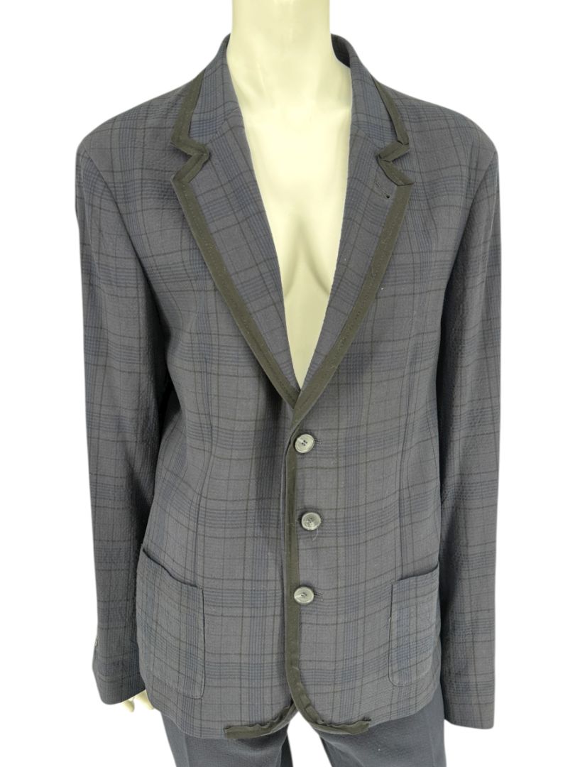 Lanvin ♥ H&M Men’s Blue Plaid Wool Suit – Size EU 52 - Limited Edition – New with Tags