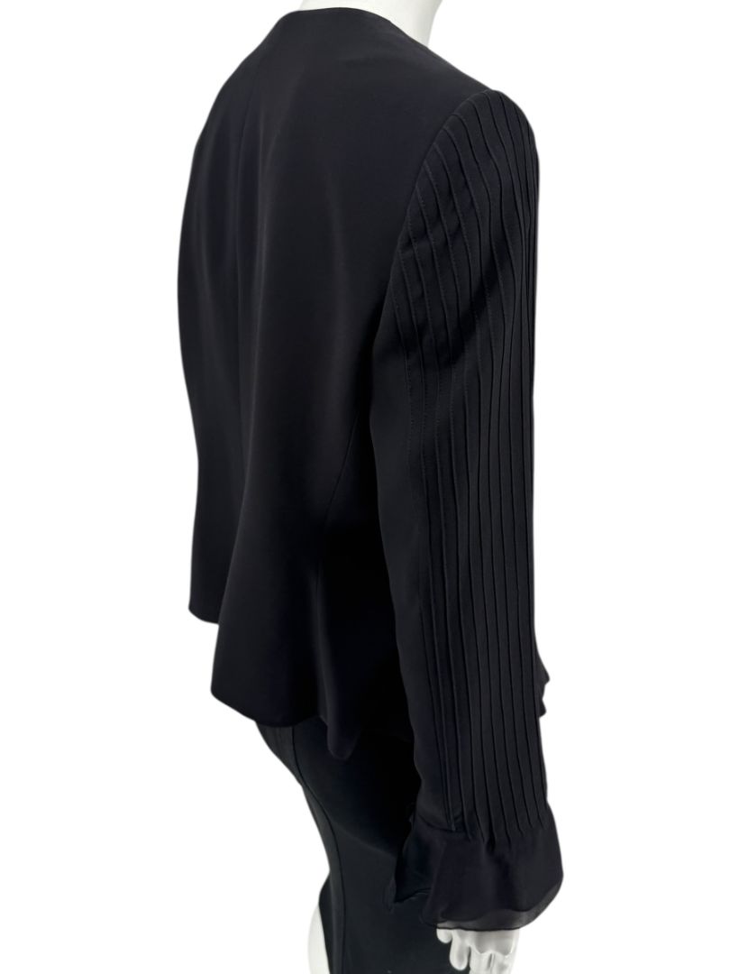 Armani Collezioni Black Silk Peplum Blazer – Size 14