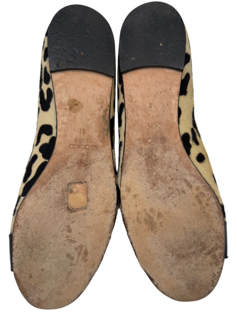 Giuseppe Zanotti Leopard-Print Haircalf Ballet Flats – Size 41