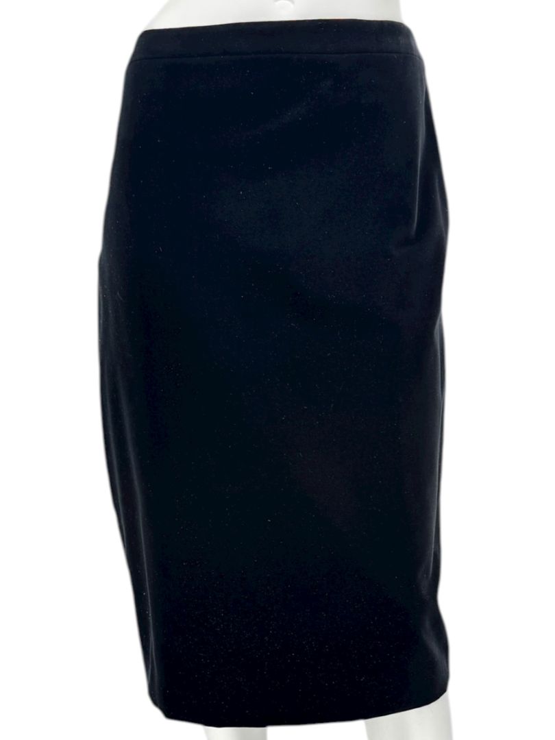 Escada Black Velvet Stretch Pencil Skirt – Size 40/US 10