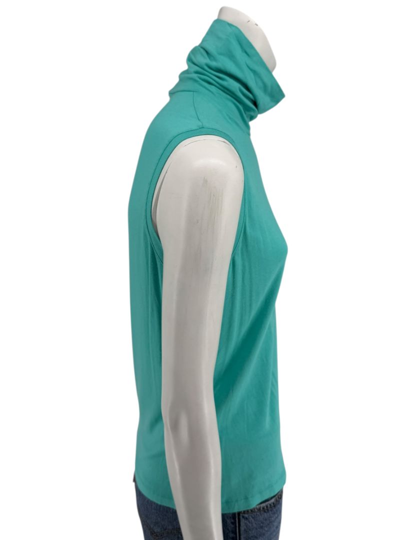 Les Copains Sleeveless Aqua Turtleneck Top – Size IT 46 (US L)