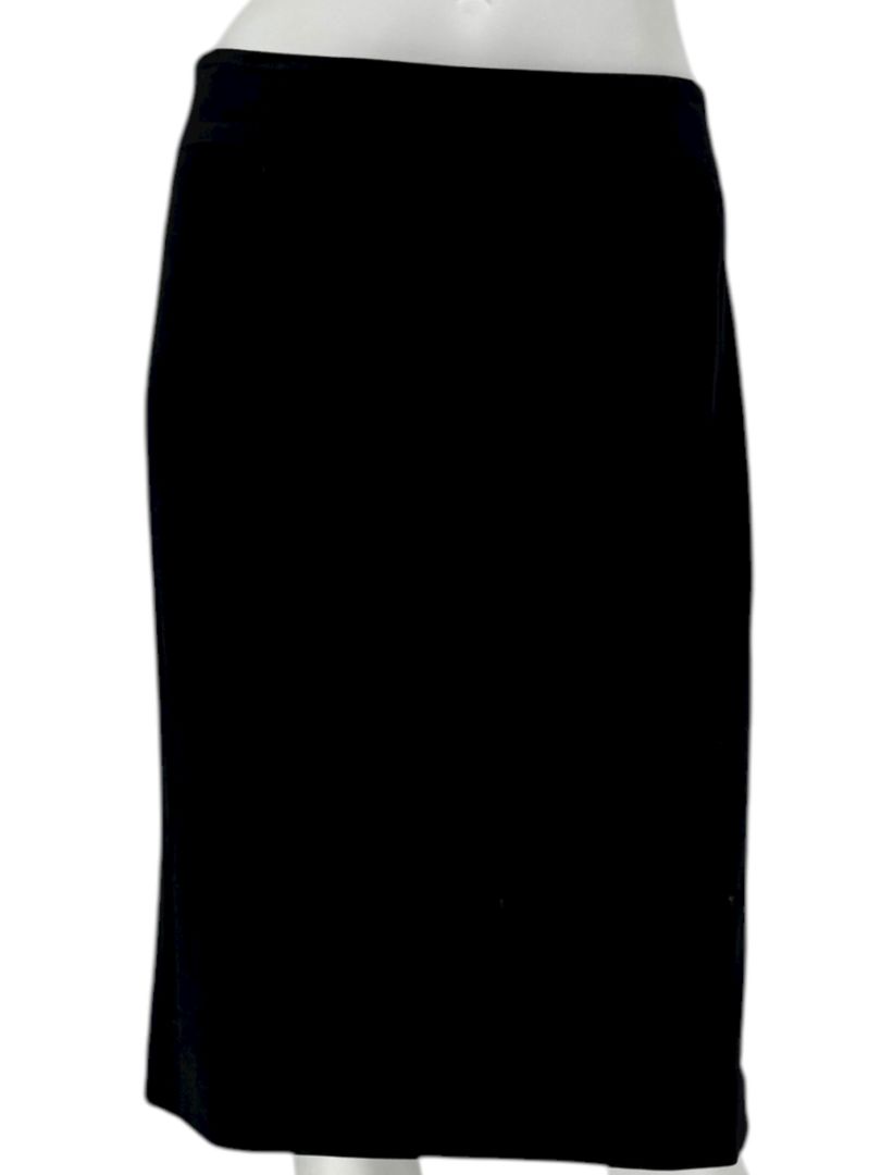 Armani Collezioni Black Virgin Wool Stretch Pencil Skirt – Size 12 (IT 48)