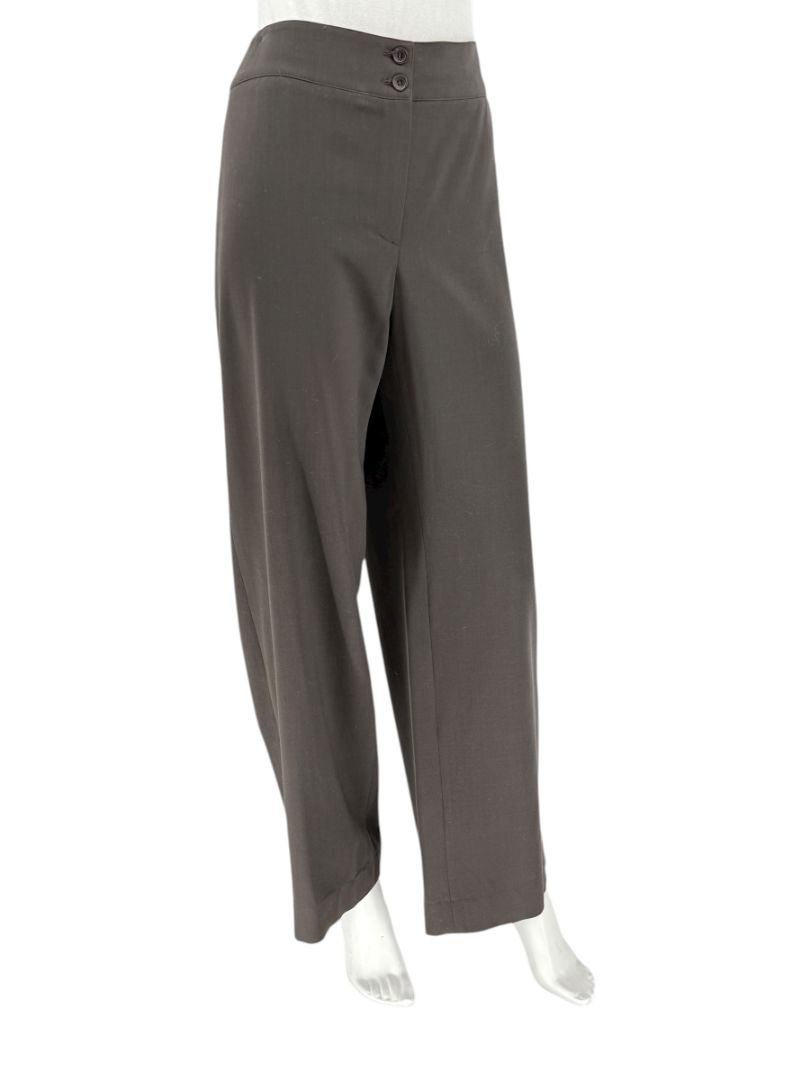 Armani Collezioni Charcoal Wide-Leg Trousers – Size 12