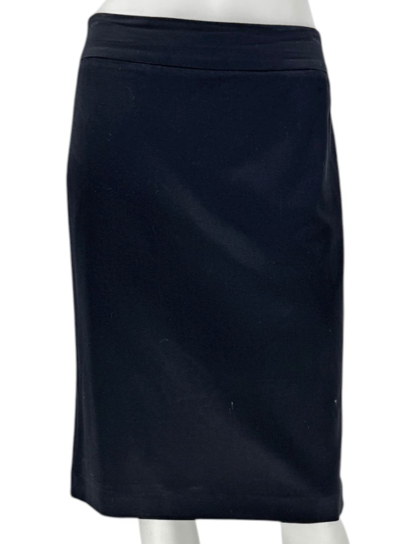 Armani Collezioni Black Virgin Wool Stretch Pencil Skirt – Size 12 (IT 48)