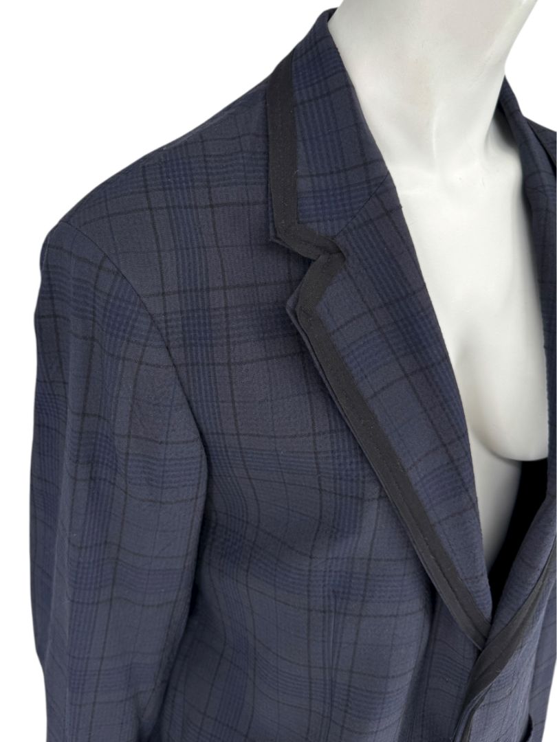 Lanvin ♥ H&M Men’s Blue Plaid Wool Suit – Size EU 52 - Limited Edition – New with Tags