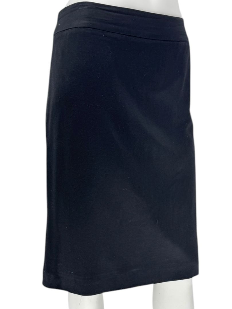 Armani Collezioni Black Virgin Wool Stretch Pencil Skirt – Size 12 (IT 48)